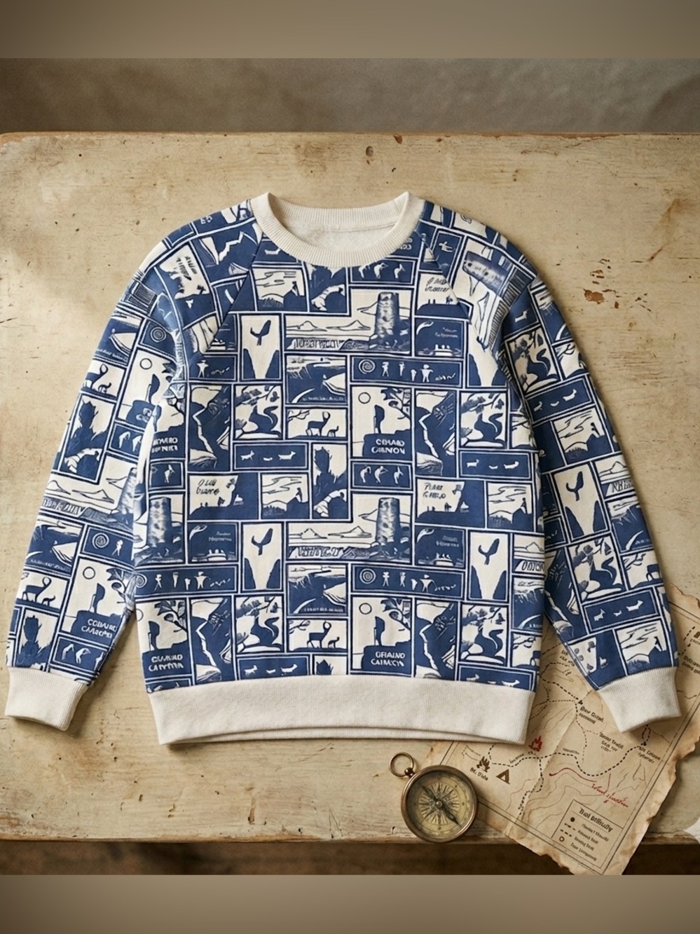 Vintage Santa Fe Sportswear National Park All Over Print Sweatshirt